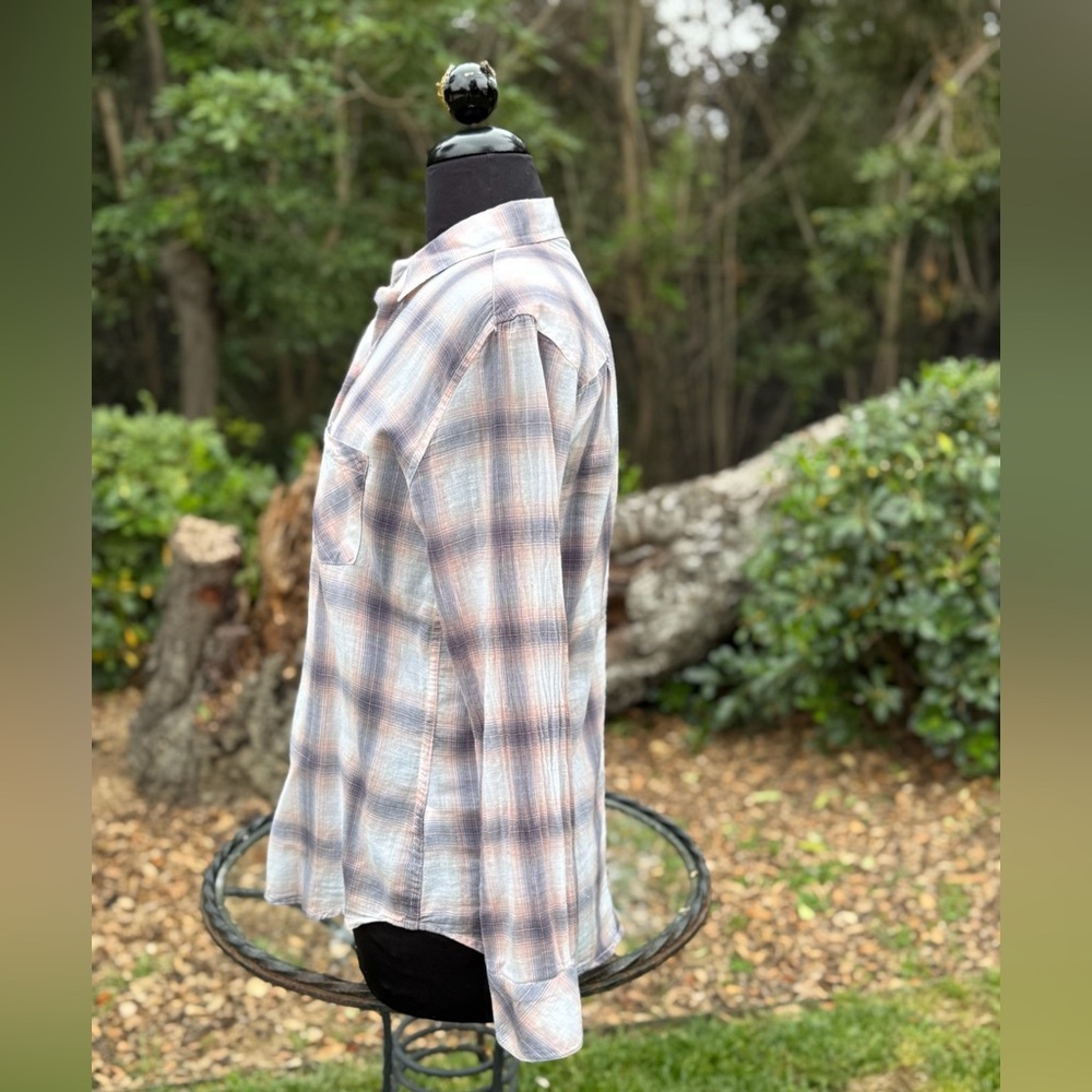 Rails "Devyn" Cotton Plaid Button-Down Top - Size… - image 3